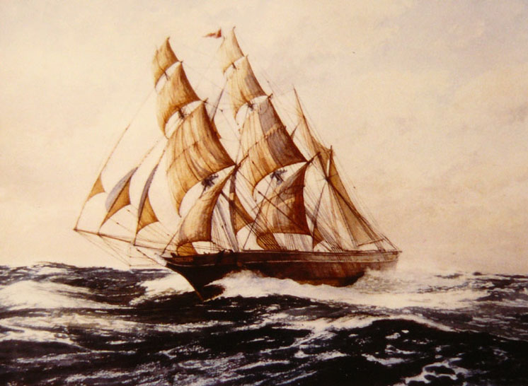 barque Teesdale circa 1862
